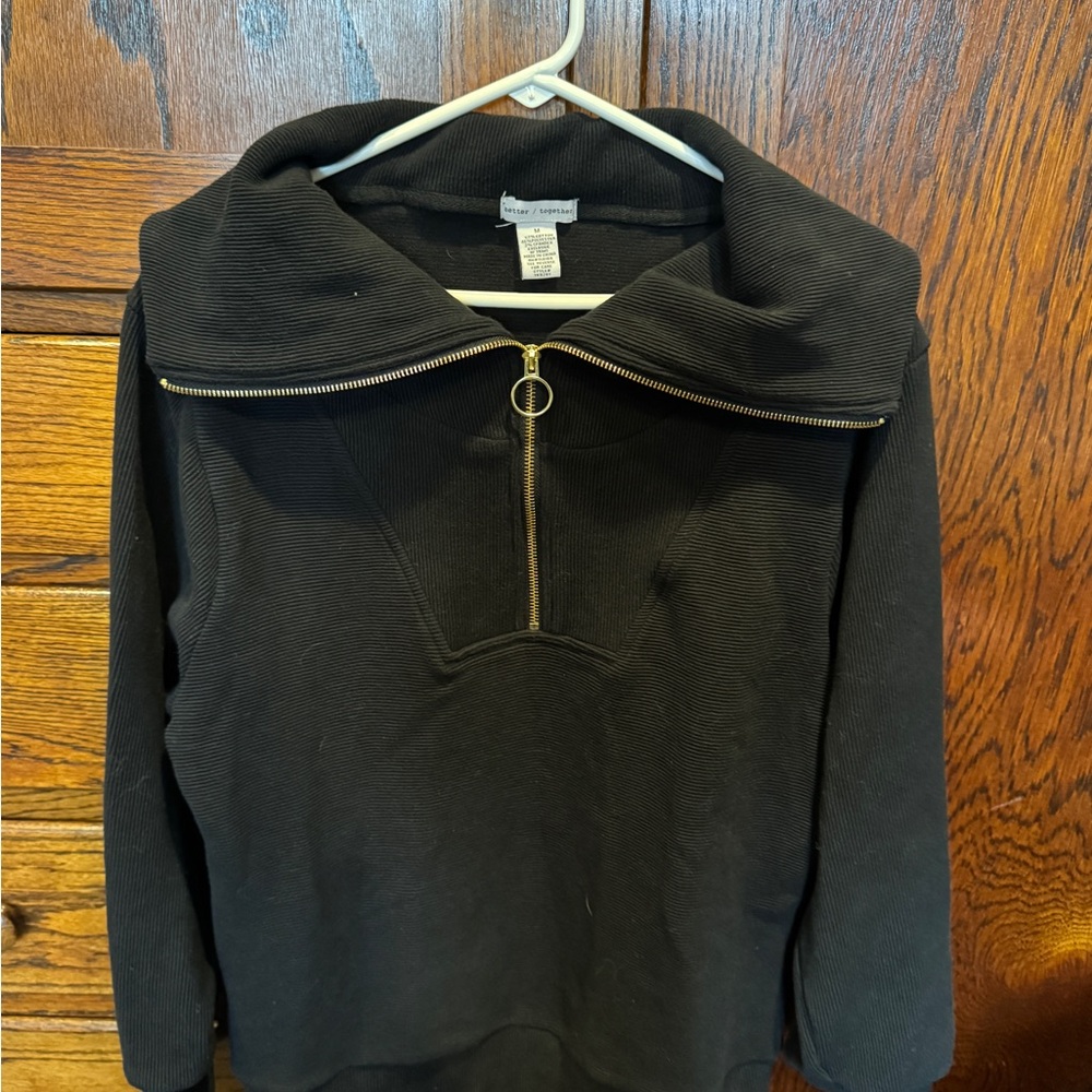 Navy Zip-Up Sweater - Picture 1 of 4